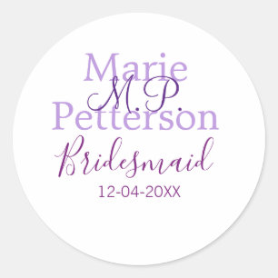 Sticker Rond Monogramme ajouter le nom lettre demoiselles maria