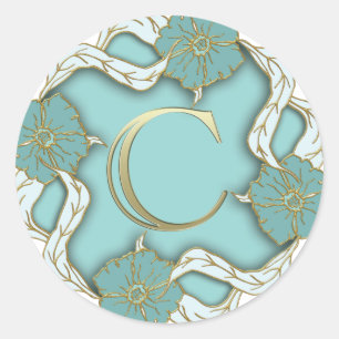 Sticker Rond monogramme alphabétique c