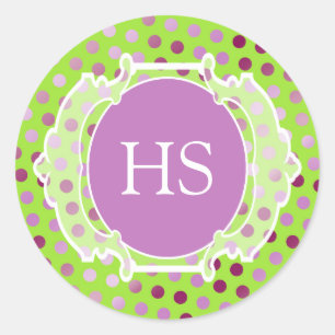 Sticker Rond Monogramme Art déco marocain