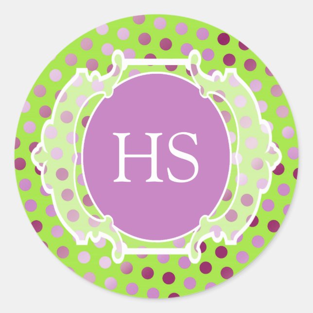 Sticker Rond Monogramme Art déco marocain (Devant)