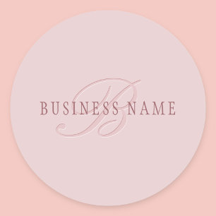 Sticker Rond Monogramme au look élégant Or rose