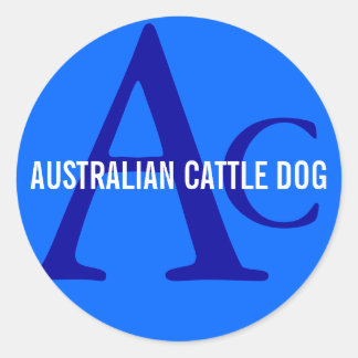 Sticker Rond Monogramme australien de chien de bétail