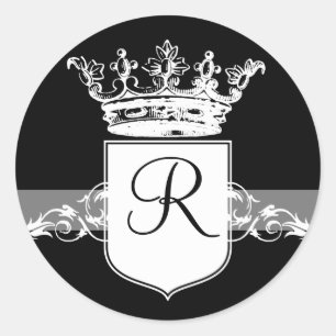 Sticker Rond Monogramme blanc
