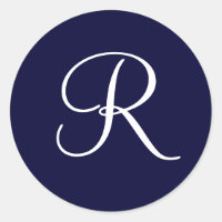 Monogramme bleu et blanc de la marine R initiale