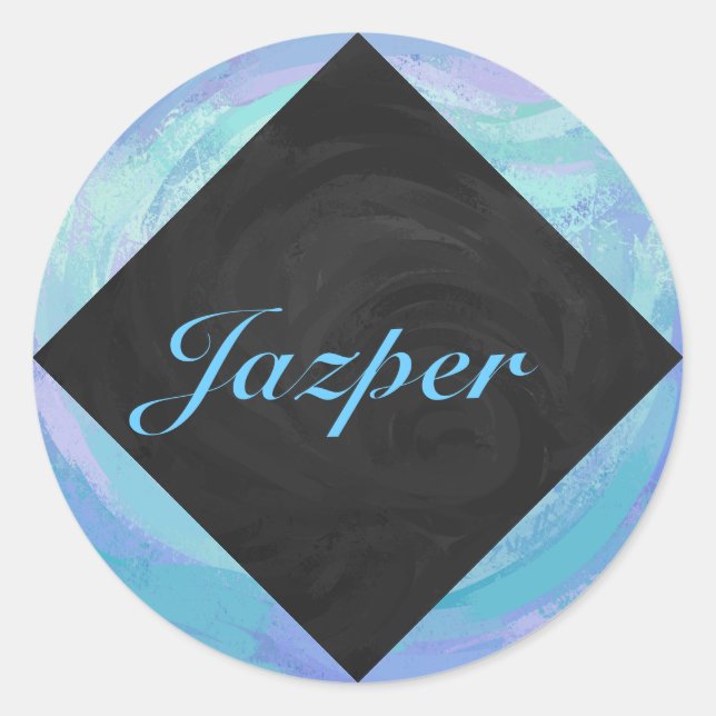 Sticker Rond Monogramme bleu glacier (Devant)