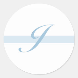 Sticker Rond Monogramme bleu J