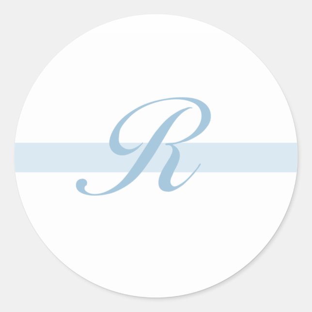 Sticker Rond Monogramme bleu R (Devant)