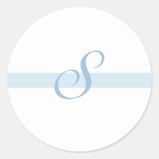 Sticker Rond Monogramme bleu S (Devant)