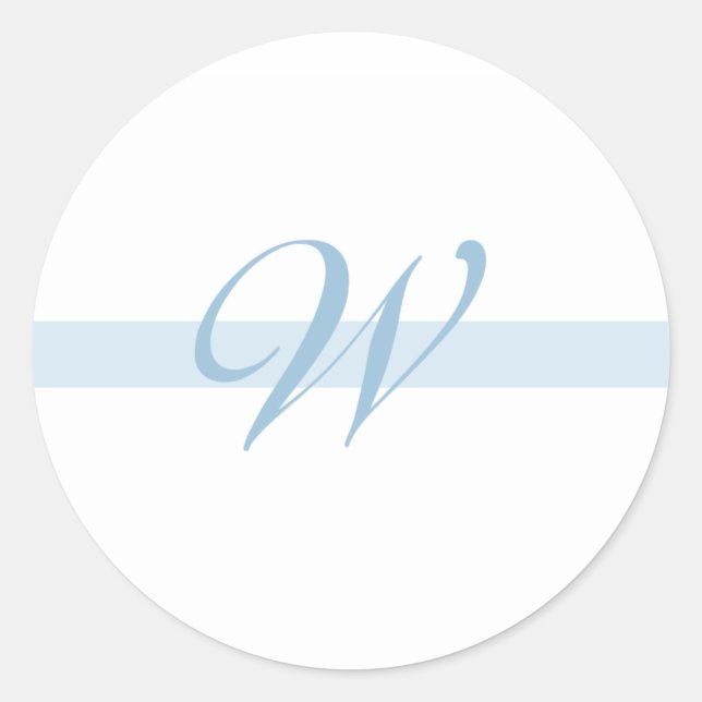 Sticker Rond Monogramme bleu W (Devant)