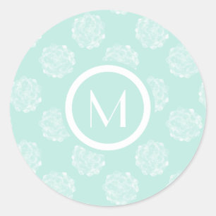Sticker Rond Monogramme   Bonheur des Plantes   Pastel Succulen