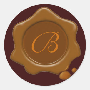 Sticker Rond Monogramme Brown de SCEAU DE CIRE