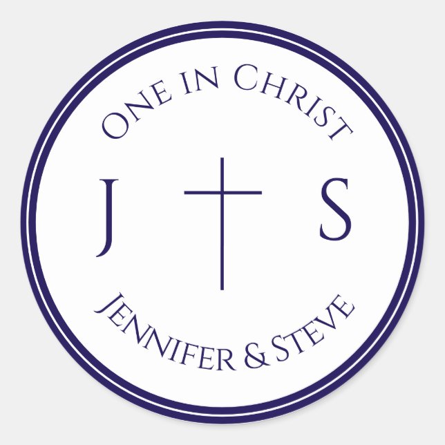 Sticker Rond Monogramme catholique intemporel (Devant)