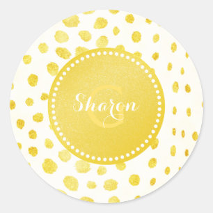 Sticker Rond Monogramme chic d'impression de guépard de parties