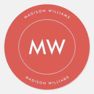 Sticker rond Monogramme Classic