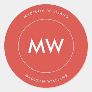 Sticker rond Monogramme Classic