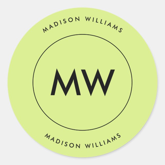 Sticker rond Monogramme Classic (Devant)