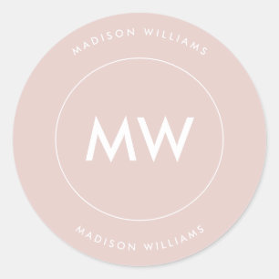 Sticker rond Monogramme Classic