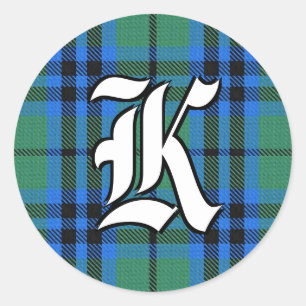 Sticker Rond Monogramme classique de Clan Keith Tartan