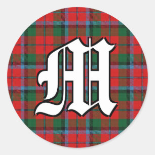 Sticker Rond Monogramme classique de tartan de MacNaughton de