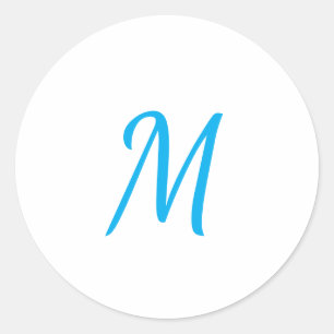 Sticker Rond Monogramme Classique Élégant Minimaliste Professio