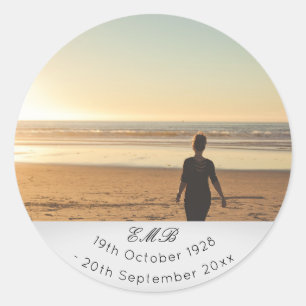 Sticker Rond Monogramme commémoratif des funérailles