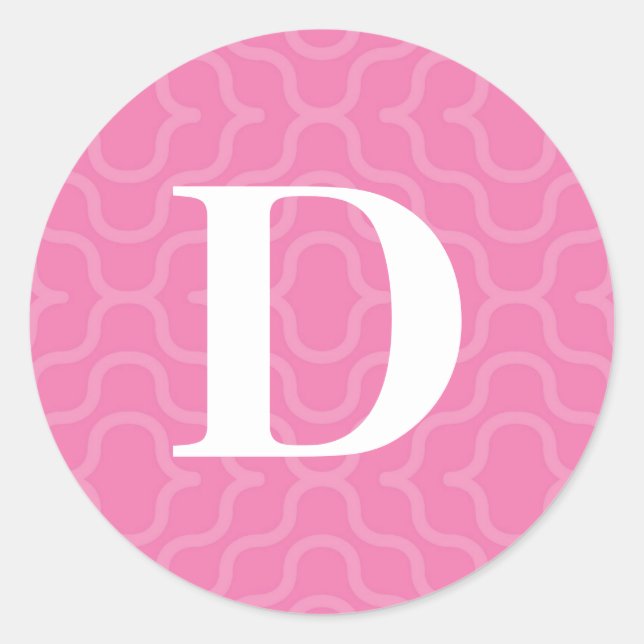 Sticker Rond Monogramme contemporain - Lettre D (Devant)