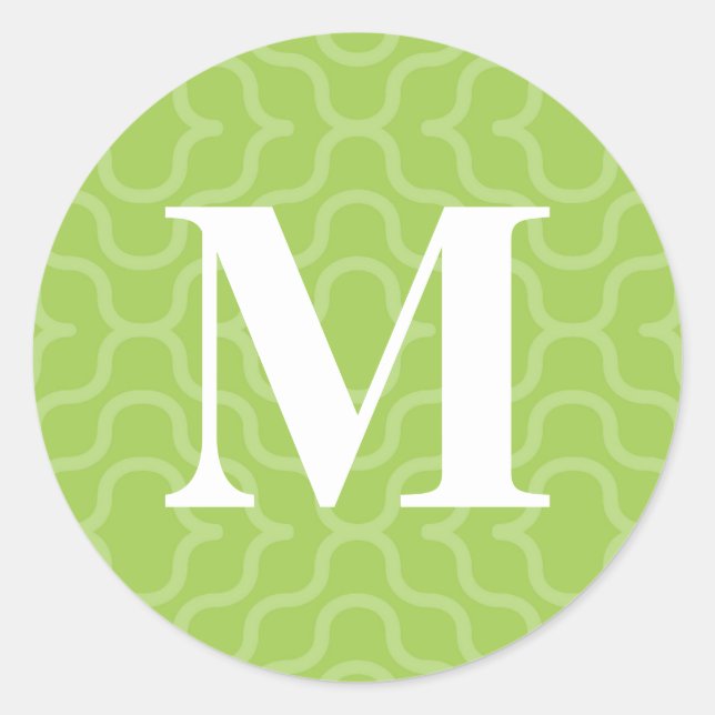 Sticker Rond Monogramme contemporain - Lettre M (Devant)