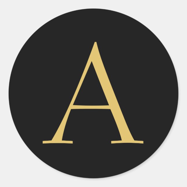 Sticker Rond Monogramme couleur or noir professionnel (Devant)