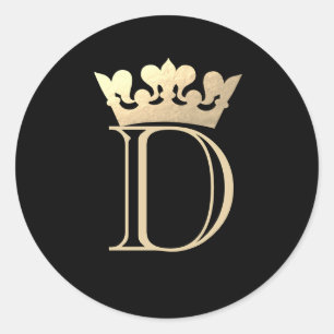 Sticker Rond Monogramme Couronne