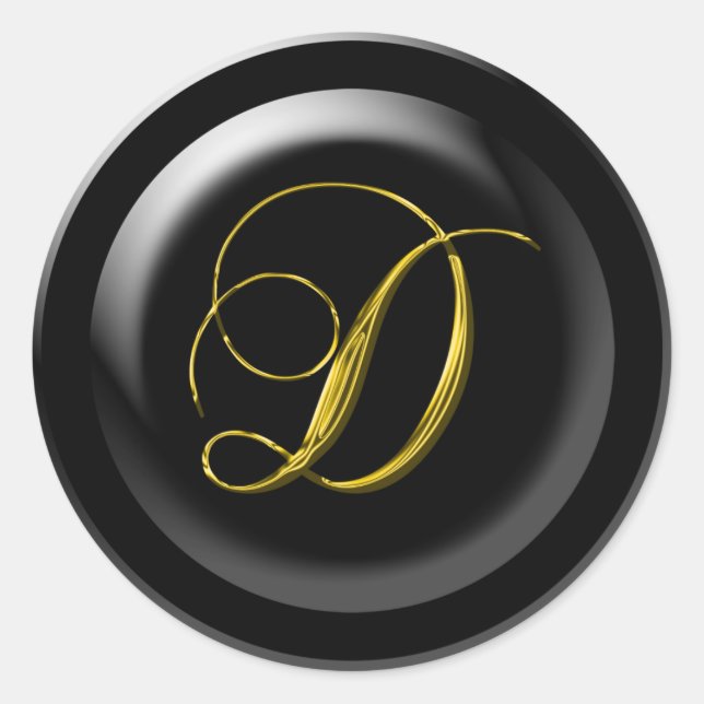 Sticker Rond Monogramme D or (Devant)