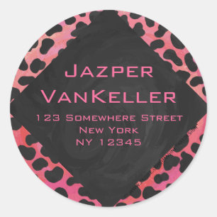 Sticker Rond Monogramme Dalmatien Noir et Rouge