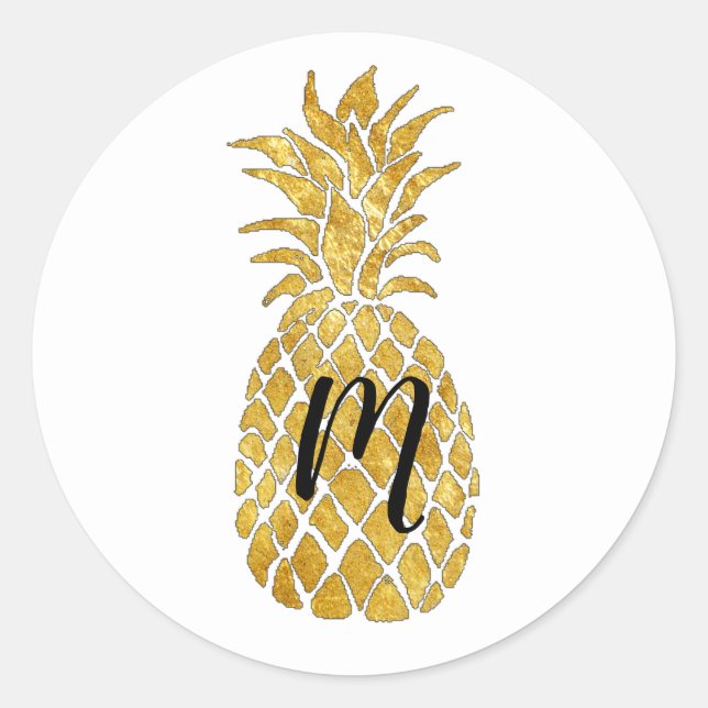 Sticker Rond monogramme d'ananas (Devant)