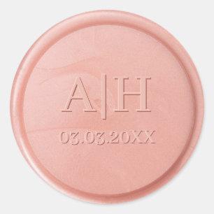 Sticker Rond Monogramme Date Stick Rose de cire