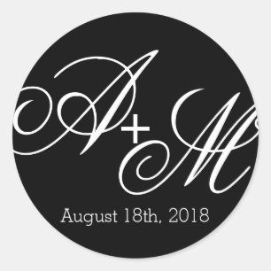 Sticker Rond Monogramme de bord moderne