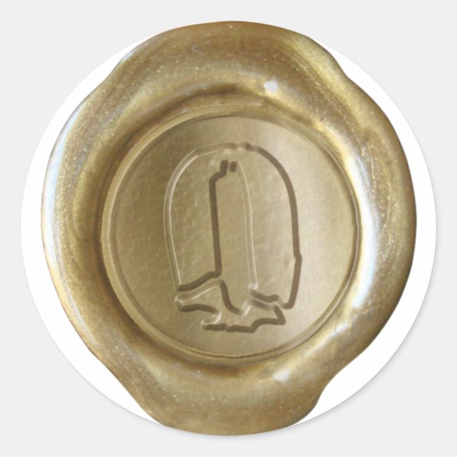 Sticker Rond Monogramme de cire - Or - Boulder O - (Devant)