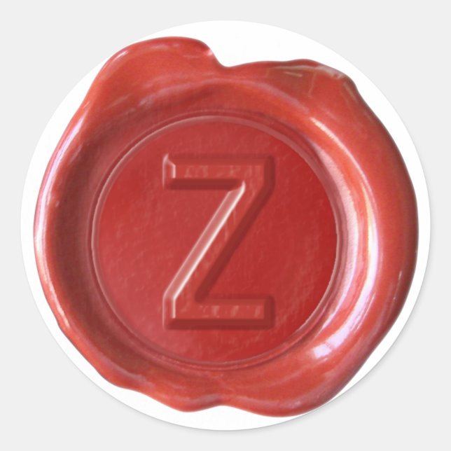 Sticker Rond Monogramme de cire - Rouge - Bold Z- (Devant)