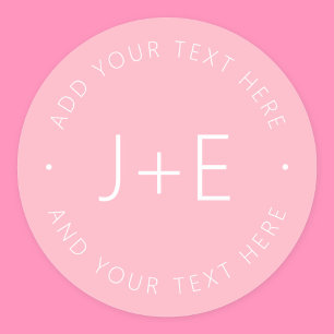 Sticker Rond Monogramme de couple DIY élégant & texte modifiabl
