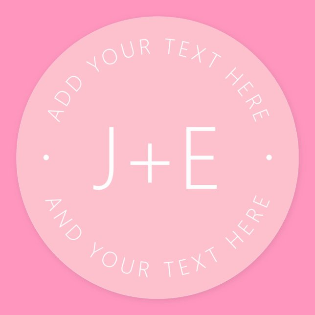 Sticker Rond Monogramme de couple DIY élégant & texte modifiabl (Créateur téléchargé)