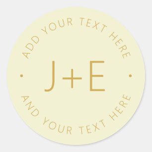 Sticker Rond Monogramme de couples DIY élégant & texte modifiab