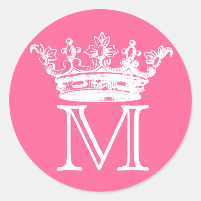 Sticker Rond Monogramme de couronne vintage (Devant)
