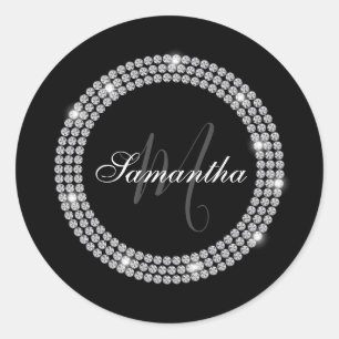 Sticker Rond Monogramme de diamants
