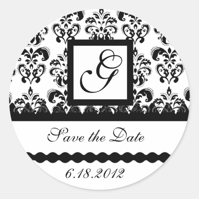 STICKER ROND MONOGRAMME DE DOMMASQUES NOIR ET BLANC (Devant)