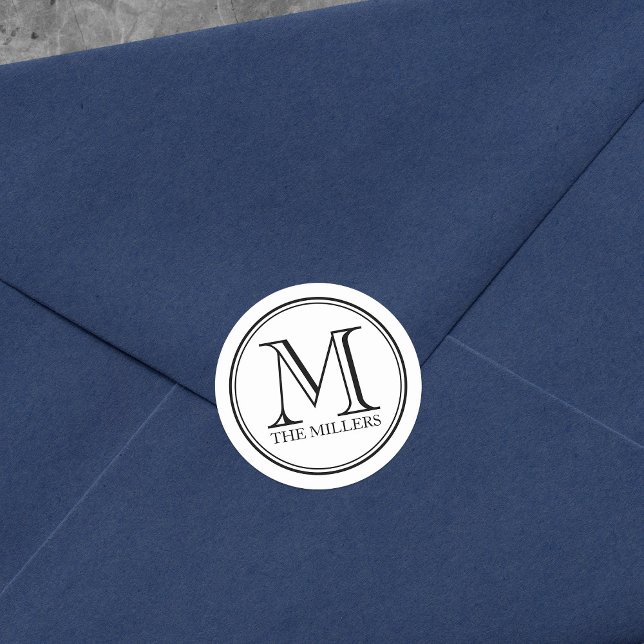 Sticker Rond Monogramme de famille d'Arrière - plans modifiable (Créateur téléchargé)