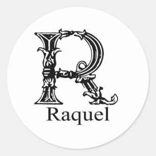 Sticker Rond Monogramme de fantaisie : Raquel