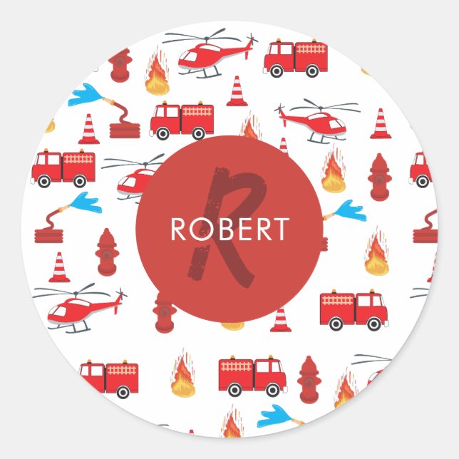 Sticker Rond Monogramme de la brigade des moteurs de camions de (Devant)