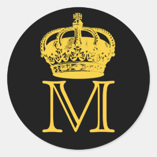 Sticker Rond Monogramme de la Couronne