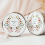 Sticker Rond Monogramme de la crête de mariage du jardin lunair<br><div class="desc">Jardin Whimsical Mariage Cimier Monogramme Stickers Fiançailles Célébration Décorations</div>