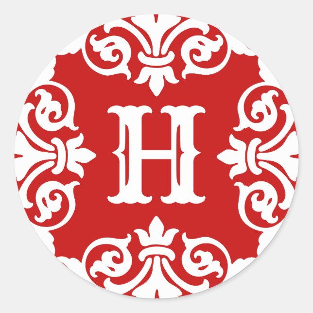 Sticker Rond monogramme de la saison des fêtes (Devant)