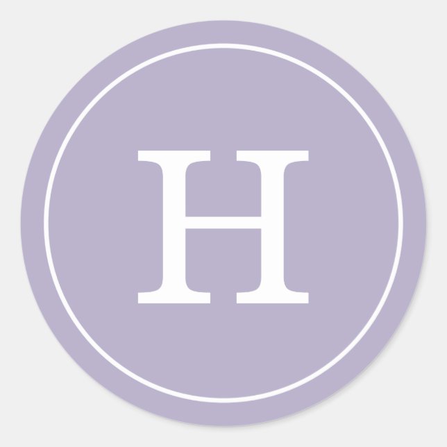 Sticker Rond Monogramme de lavande (Devant)