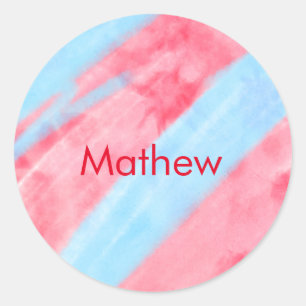 Sticker Rond monogramme de lettre initiale simple ajoutez votre